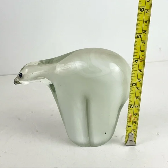 Art Blown Glass Polar Bear Paperweight - Picture 10 of 14